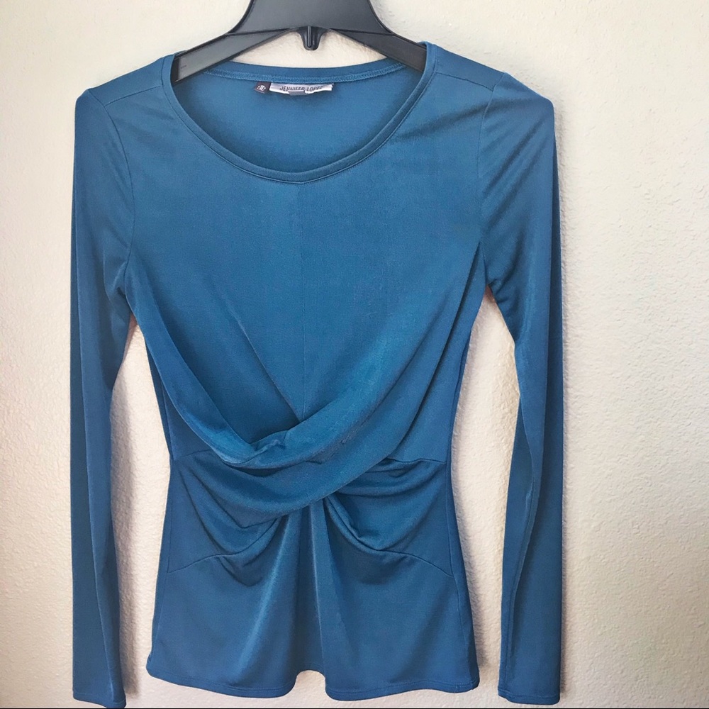 JENNIFER LOPEZ Teal Blouse